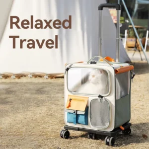 HOOPET Cats Travel Bag Portable Out Pet Trolley Suitcase Universal Small Dogs Bag Cat Backpack Detachable Pet Supplies