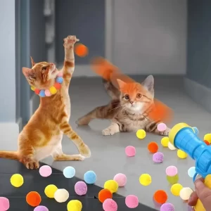 Plush Ball Firing Gun Cat Toy